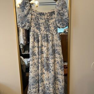 Blue and White Floral Dress - Worth Collective